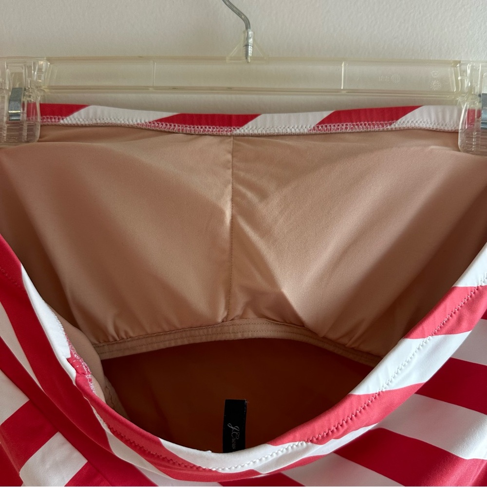J. Crew Striped Strapless Red and White One-Piece Swimsuit Women’s Size 10 - Picture 4 of 6